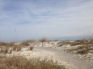 The walk to the beach