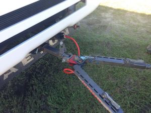 The hitch is on the back of our motorhome.