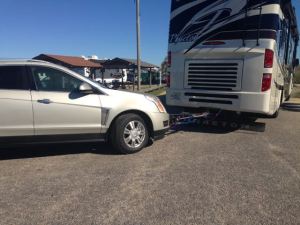Hitched and on the way out of the campground!