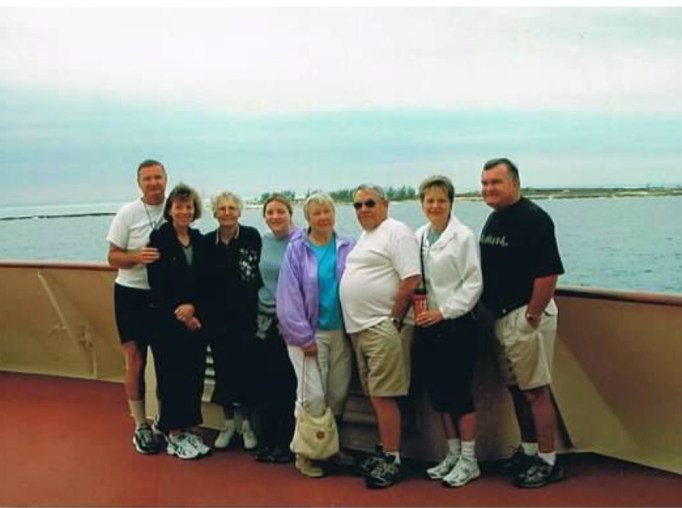From left Bill, me, Bill's mom, Jessica, my mom, my step dad, my sister and her husband.