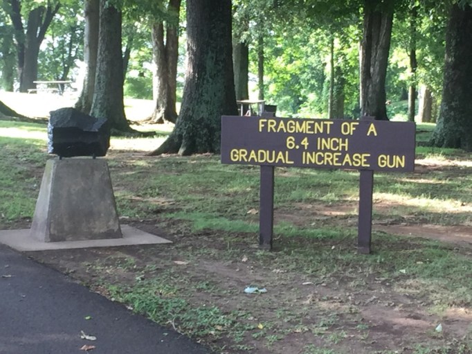 Nice signage with a few historical remnants from the battle.