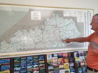 Bill is pointing to London, Kentucky